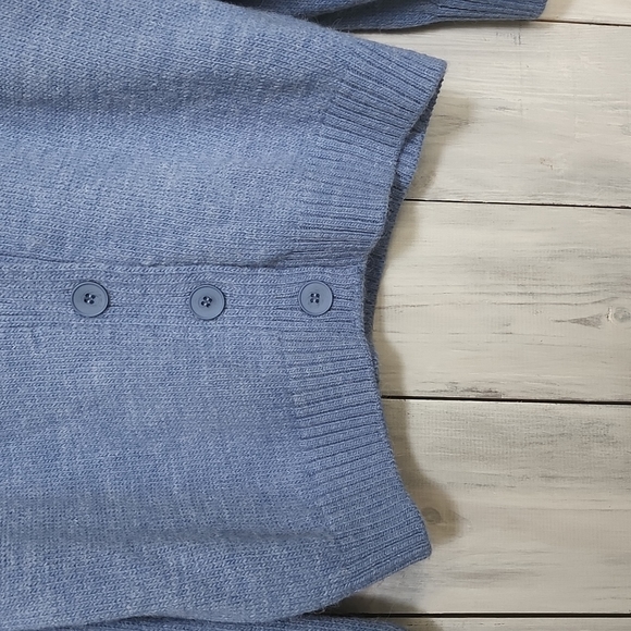 ASOS Design V-Neck Cardigan Puff Sleeve Blue UK 16 | US 12 NEW NWT - Picture 11 of 15